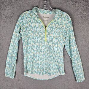 SanSoleil 1/4 Zip Pullover Womens Small Multi Geo Print Golf Tennis‎ Athletic